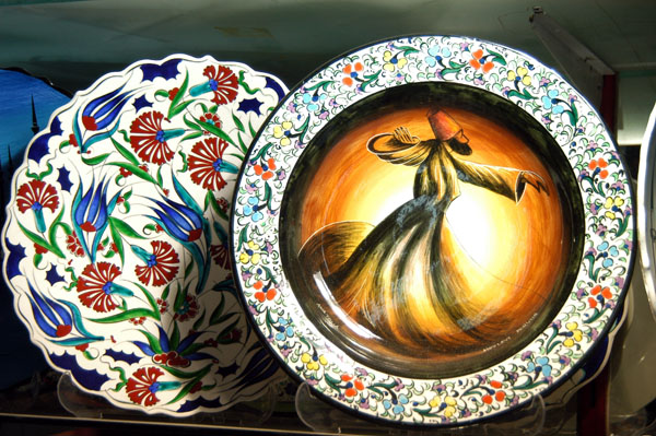 Turkish ceramic plate with a whirling dervish - Grand Bazaar, Istanbul