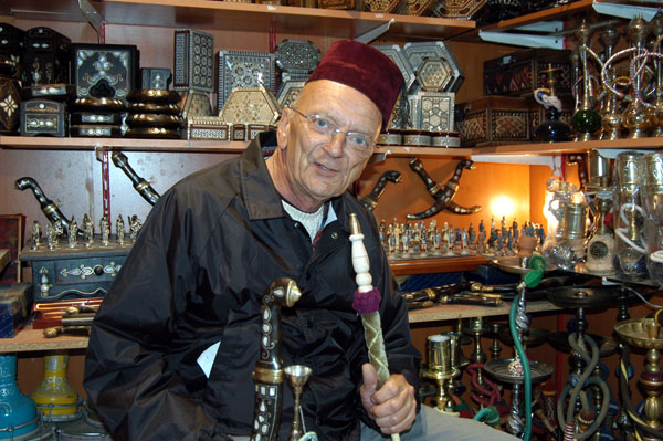 Dad modeling a Fez with a water pipe, Grand Bazaar, Istanbul