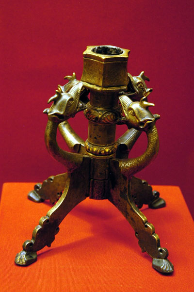 Candlestick with Dragons, Emirates-Early Ottoman Period, 14-15th C.