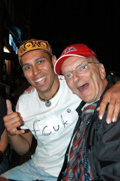 Dad and the guy from Samoa, note Dad's new hat