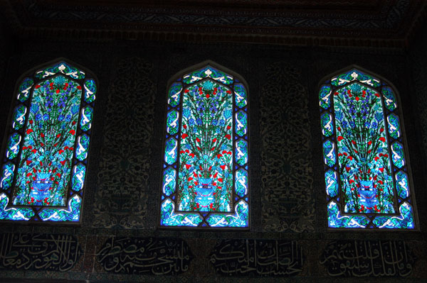 Stained glass windows of the Twin Pavilions (Double Kiosk), Topkapi Palace Harem