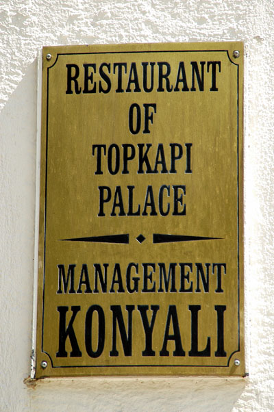 Konyali Restaurant, Topkapi Palace