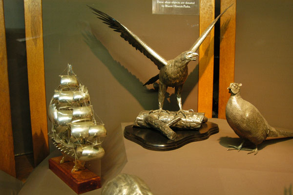 Silver objects on display in the Palace Kitchens