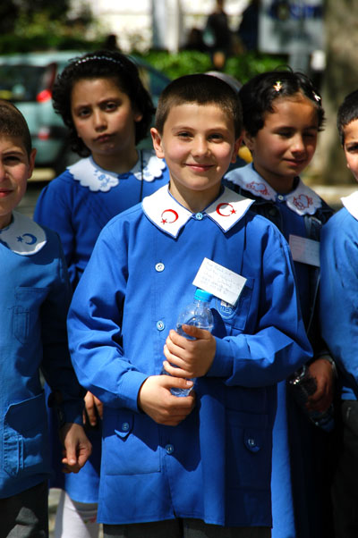 Young Turkish schoolboy in uniform