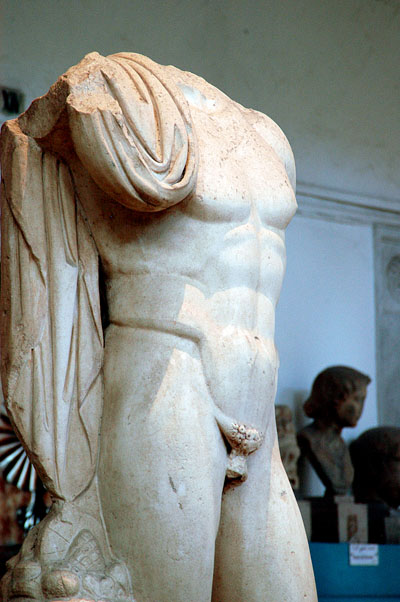 Statue of a naked man, El-Kantara, Island of Jerba