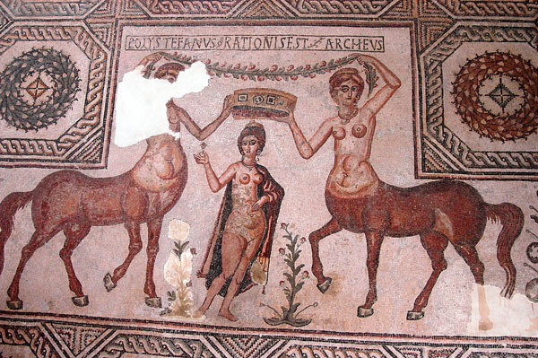 Venus crowned by 2 centaurs, 4th C. AD Elles