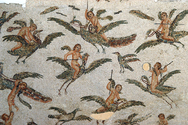 Cupids riding birds, Neptune mosaic