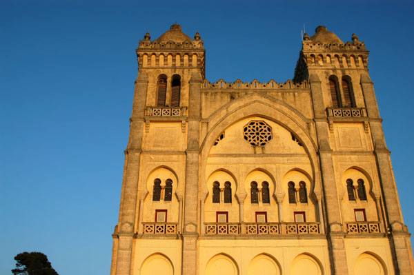 Late afternoon glow on the facade of the Damous el-Karita Basilica