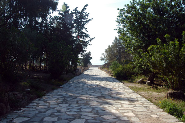 Roman road leading to the Antonine Baths - no photos to the left, site of the Presidential Palace