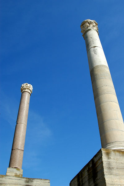A pair of standing columns, Thermes Antonin, Carthage