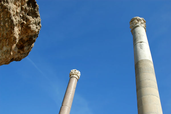 A pair of standing columns, Thermes Antonin, Carthage