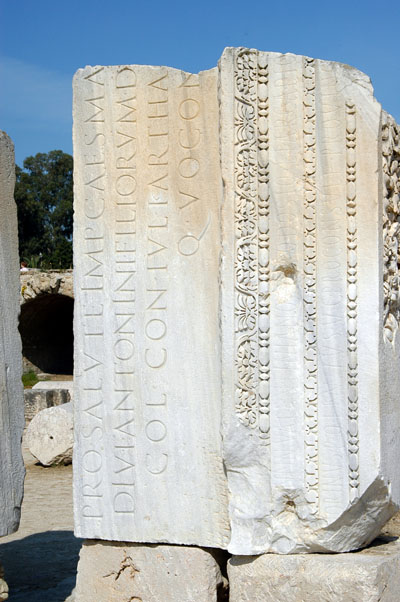 Carved stones with Latin inscriptions, Antonine Baths, Carthage