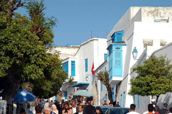 Rue Habib Thameur, the main commercial street of Sidi Bou Said