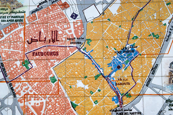 Tile map of the medina of Kairouan