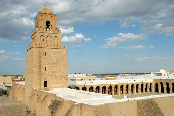 Another rooftop terrace affording a great view of the Great Mosque of Kairouan