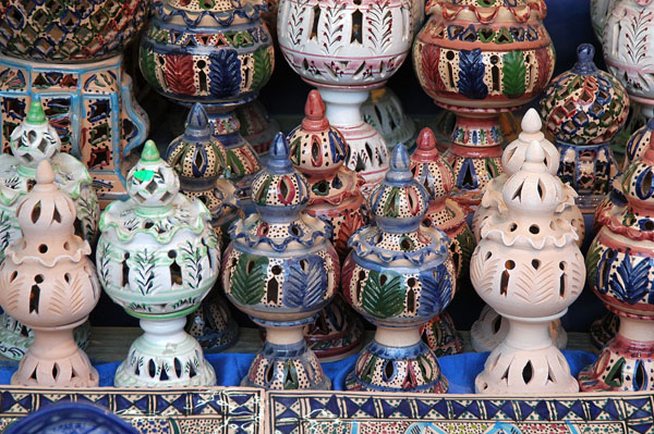 Ceramic lamps, Kairouan souq