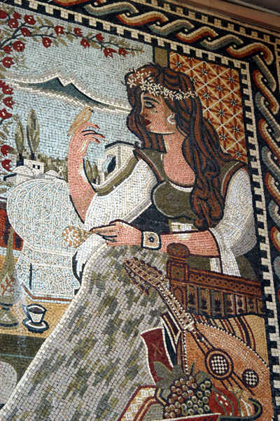 Mosaic on the building housing Becha rent-a-car, next to the Hotel la Kasah