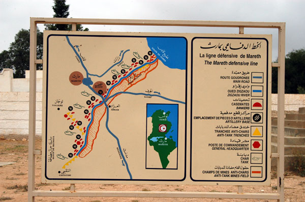 Map of the WWII action around the Mareth Line, Tunisia