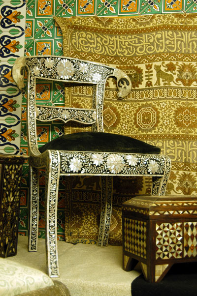 Dar Charait Museum, chair inlaid with mother of pearl