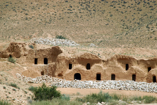 The first set of Troglodyte underground dwellings outside Matmata