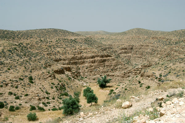 Eroded desert landscape outside Matmata