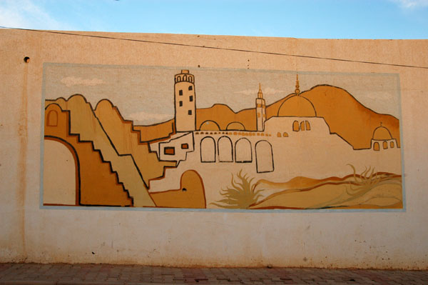 Mural depicting the mosque of Ksar Hedada
