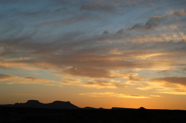 Sunset over the Dahar near Ghomrassen