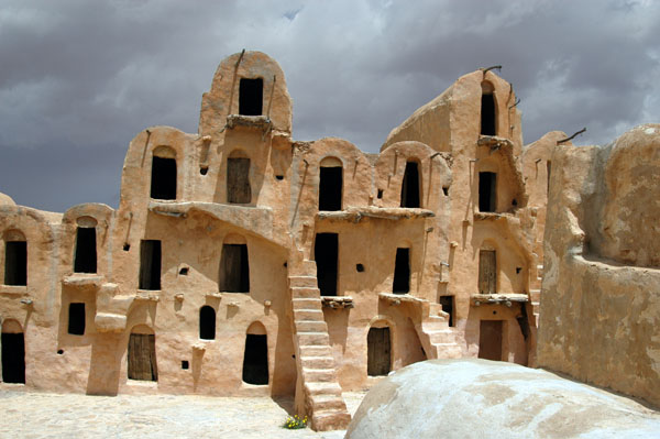 Ksar Ouled Soltane's four levels of ghorfas