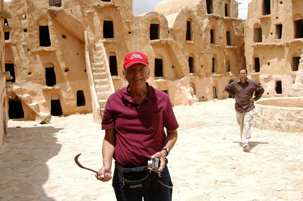 Dad with an antique sickle, Ksar Ouled Soltane