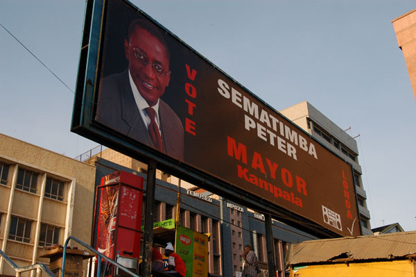 Sematimba Peter for Mayor of Kampala (big sign)