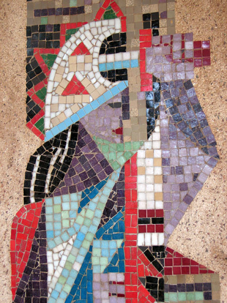 Detail of the mosaic on the National Theatre, Kampala