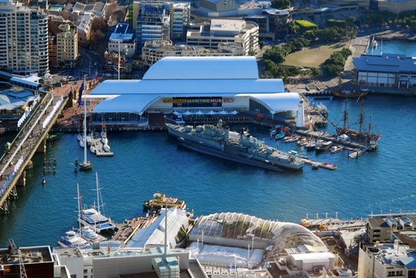 National Maritime Museum and Sydney Aquarium from Sydney Tower