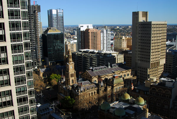 Sydney Town Hall area from Hilton Hotel