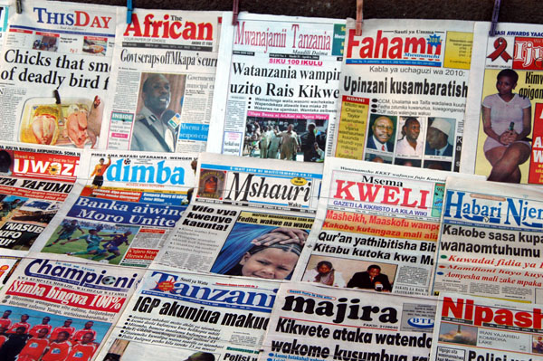 Tanzanian newstand, Dar es Salaam