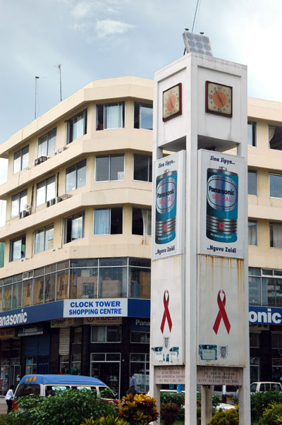 Clock Tower Roundabout with AIDS ribbons