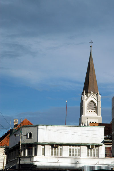 Spire of St. Joesph's Cathedral from Samora Ave
