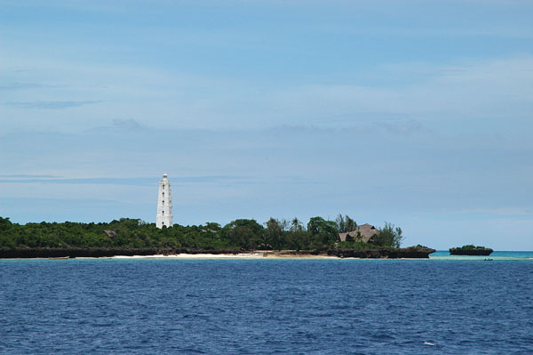 Chumbe Island Lighthouse. There is a small resort on the island