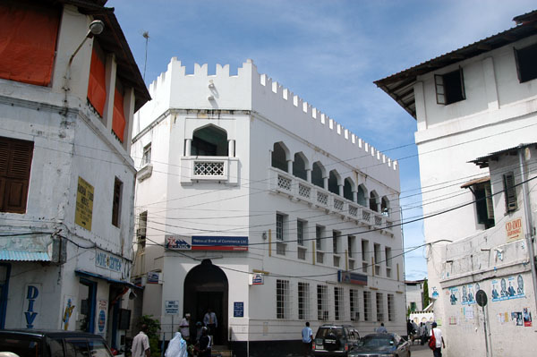 National Bank of Commerce and a PADI Dive Center, Stone Town, Zanzibar