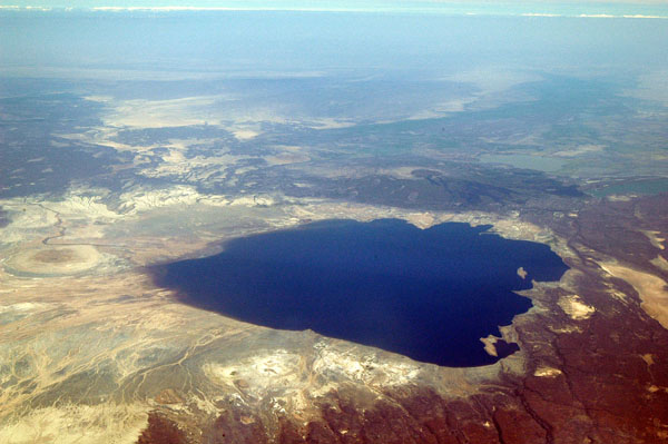 Great Rift Valley lake near Arissa, split between Djibouti and Ethiopia