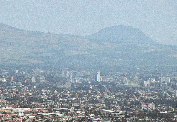 Central Addis Ababa in the distance