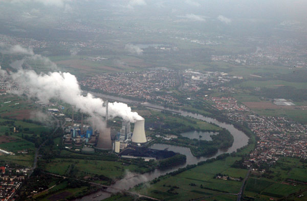 Industrian plant along the Main River, Hessen, Germany