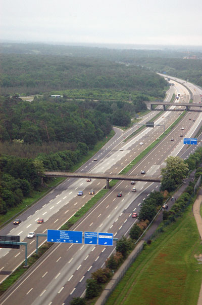 Autobahn A5 passing Frankfurt Airport