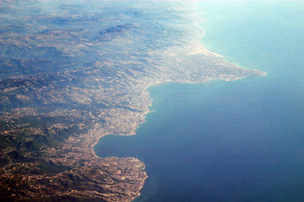 Coast of Lebanon from Byblos south past Beirut