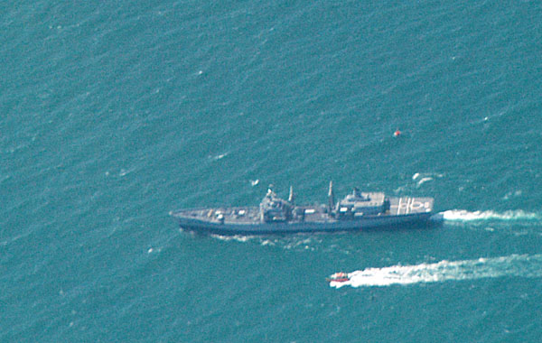 Naval vessel operating off the coast of Karachi, Pakistan