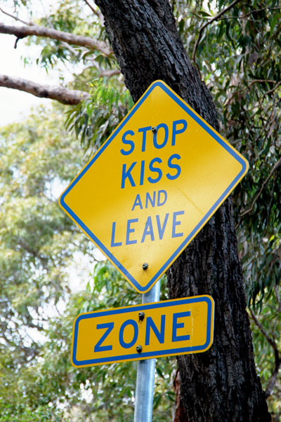 Sign - Stop Kiss and Leave Zone, Australia