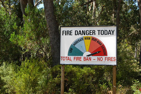 A hot dry summer day, December 2005, fire danger Extreme