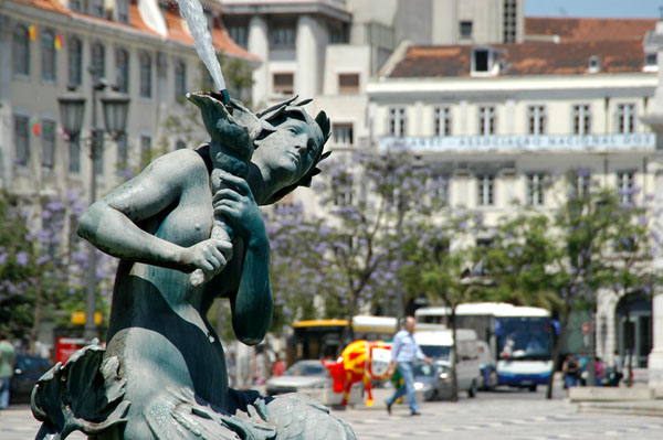 One of two fountains on the Rossio - Praça Dom Pedro IV