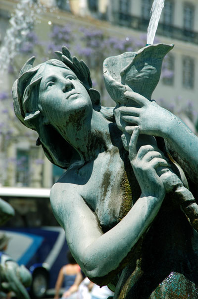 Detail of the Rossio's southern fountain