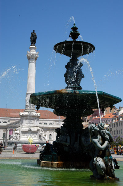 Fountain on the south end of the Rossio