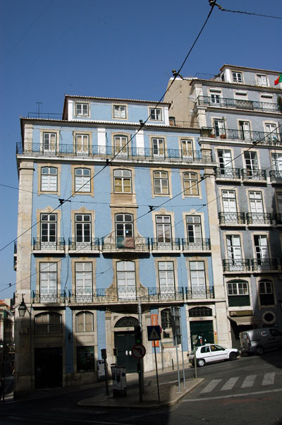 Building on the edge of Baixa covered with Azulejo tiles